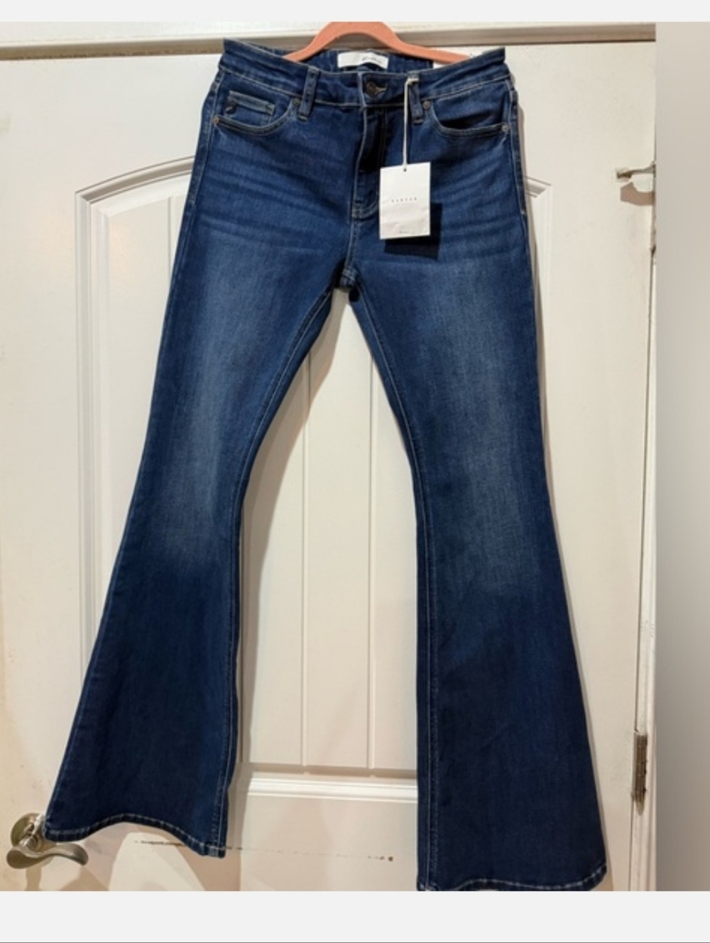 KanCan Dark Blue High-Rise Flare Jeans